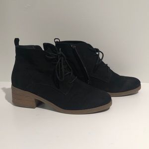 Style & Co. Black Suede Booties 2” heel Side Zip
